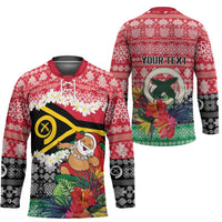 Personalised Vanuatu Joyeux Noel Hockey Jersey Proud To Be a Ni-Van Sand Drawing Art LT9 - Polynesian Pride