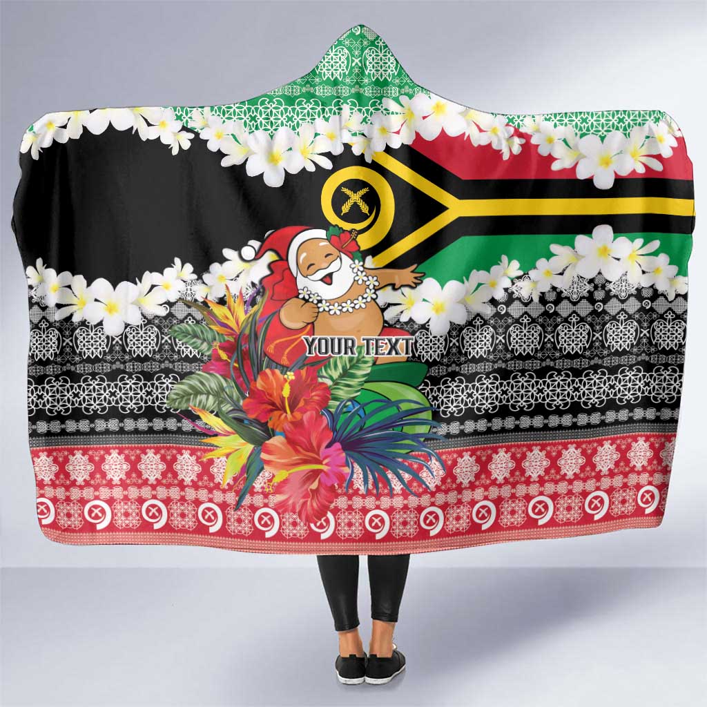 Personalised Vanuatu Joyeux Noel Hooded Blanket Proud To Be a Ni-Van Sand Drawing Art - Polynesian Pride