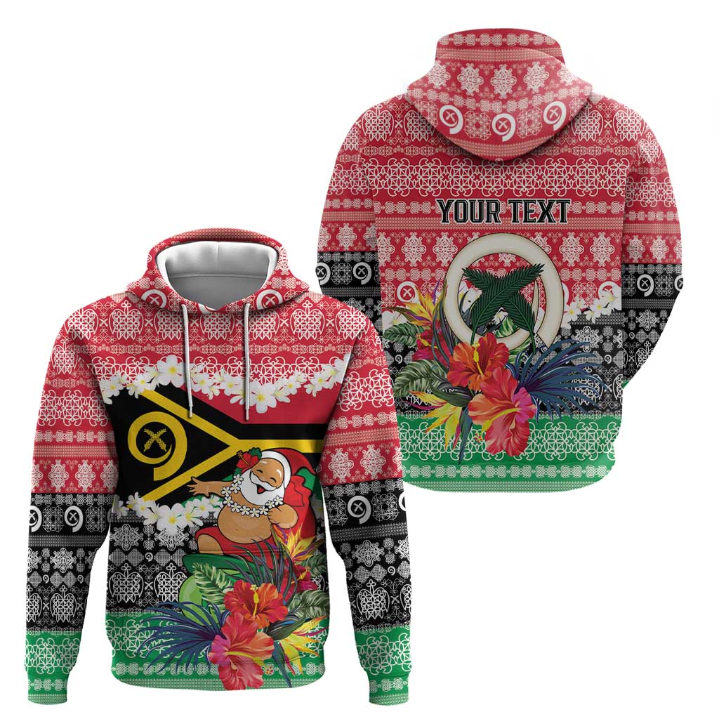 Personalised Vanuatu Joyeux Noel Hoodie Proud To Be a Ni-Van Sand Drawing Art - Polynesian Pride