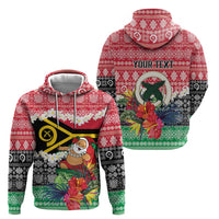 Personalised Vanuatu Joyeux Noel Hoodie Proud To Be a Ni-Van Sand Drawing Art - Polynesian Pride