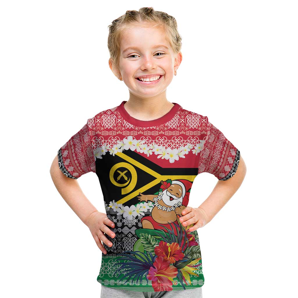 Personalised Vanuatu Joyeux Noel Kid T Shirt Proud To Be a Ni-Van Sand Drawing Art - Polynesian Pride