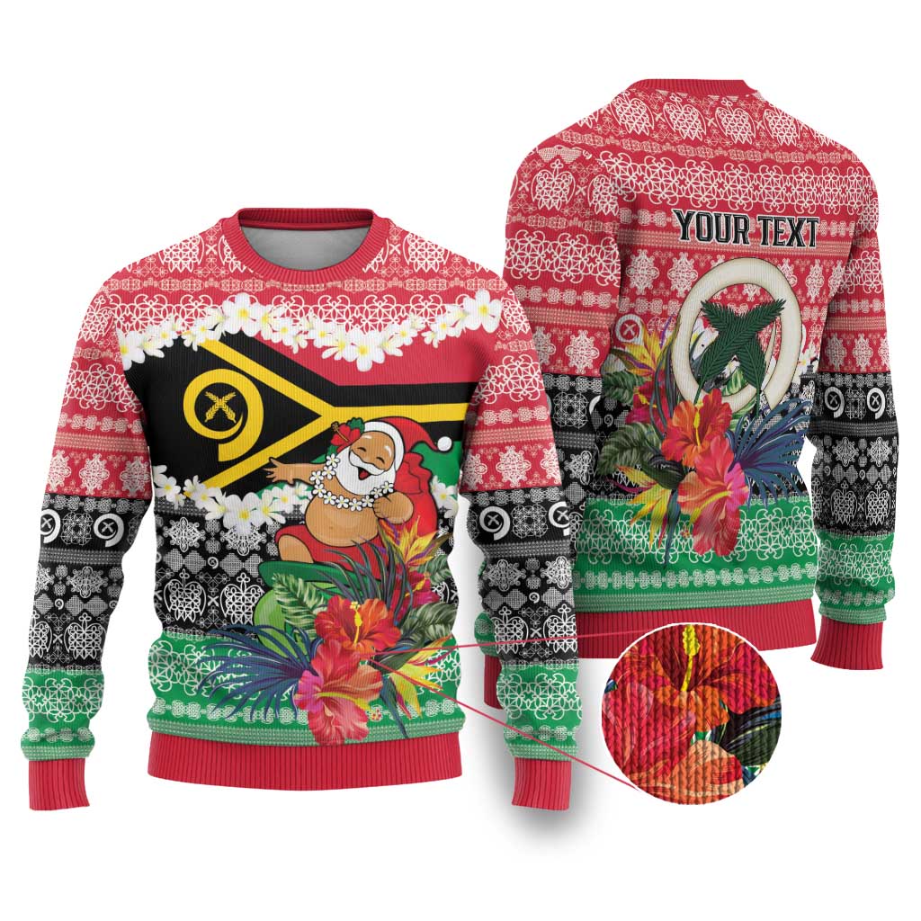 Personalised Vanuatu Joyeux Noel Ugly Christmas Sweater Proud To Be a Ni-Van Sand Drawing Art - Polynesian Pride