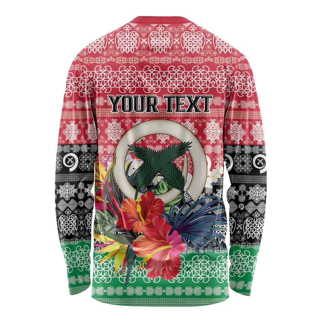 Personalised Vanuatu Joyeux Noel Long Sleeve Shirt Proud To Be a Ni-Van Sand Drawing Art LT9 - Polynesian Pride