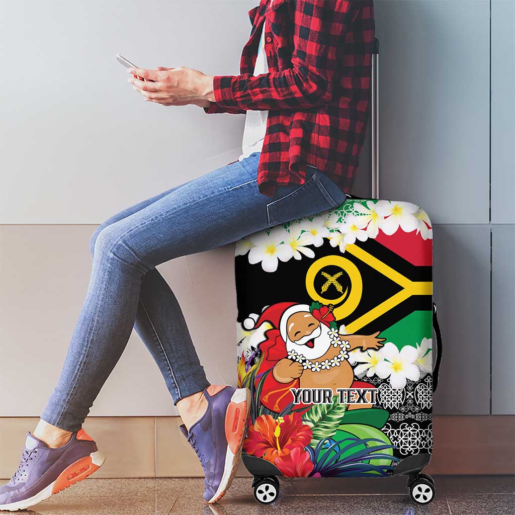 Personalised Vanuatu Joyeux Noel Luggage Cover Proud To Be a Ni-Van Sand Drawing Art - Polynesian Pride