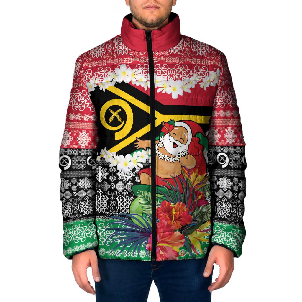 Personalised Vanuatu Joyeux Noel Padded Jacket Proud To Be a Ni-Van Sand Drawing Art LT9 Men Red - Polynesian Pride