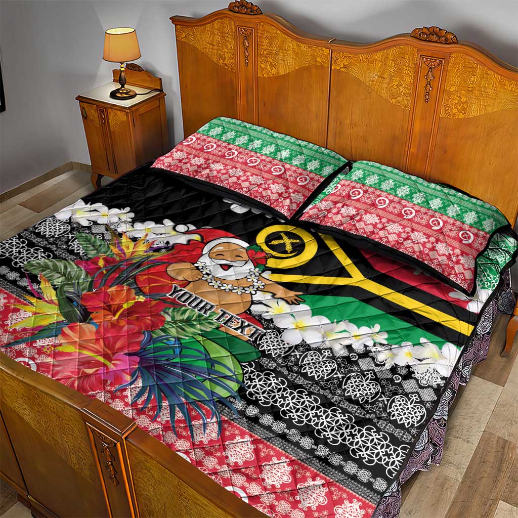Personalised Vanuatu Joyeux Noel Quilt Bed Set Proud To Be a Ni-Van Sand Drawing Art - Polynesian Pride
