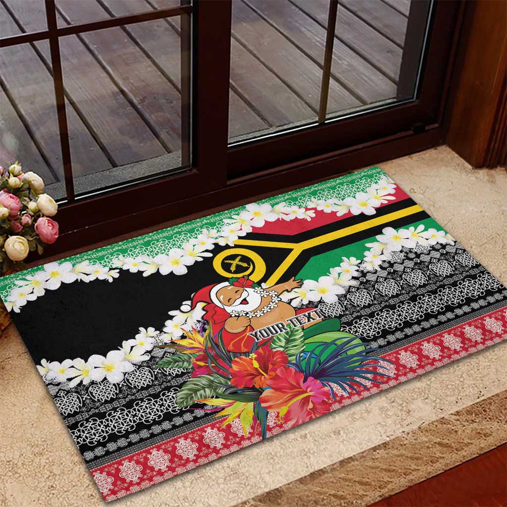 Personalised Vanuatu Joyeux Noel Rubber Doormat Proud To Be a Ni-Van Sand Drawing Art LT9 - Polynesian Pride