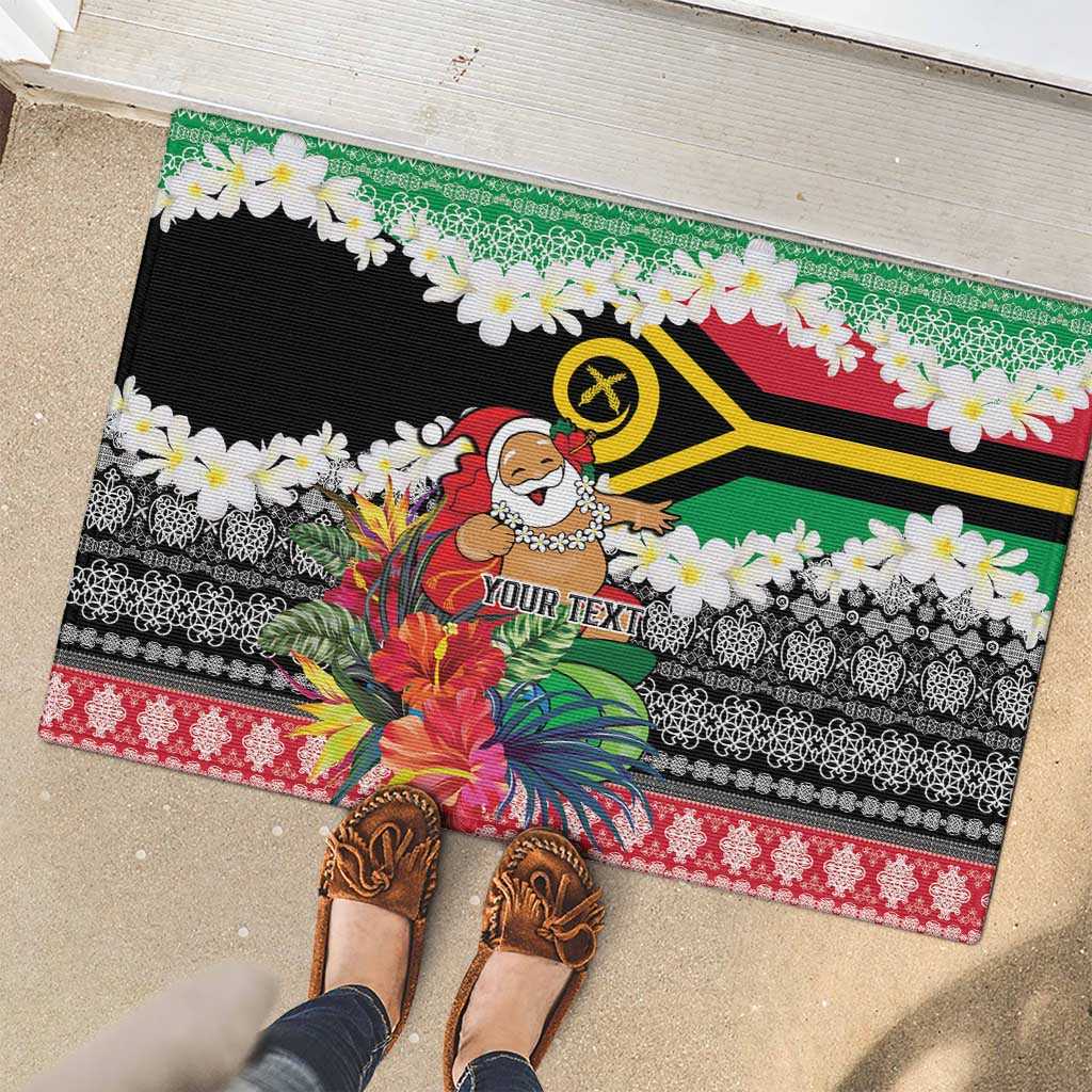Personalised Vanuatu Joyeux Noel Rubber Doormat Proud To Be a Ni-Van Sand Drawing Art LT9 - Polynesian Pride
