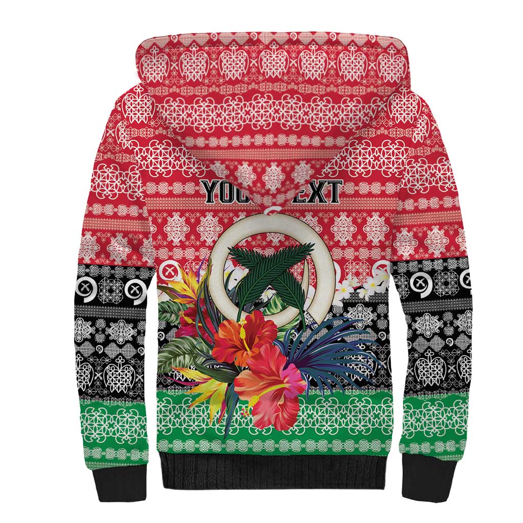 Personalised Vanuatu Joyeux Noel Sherpa Hoodie Proud To Be a Ni-Van Sand Drawing Art LT9 - Polynesian Pride