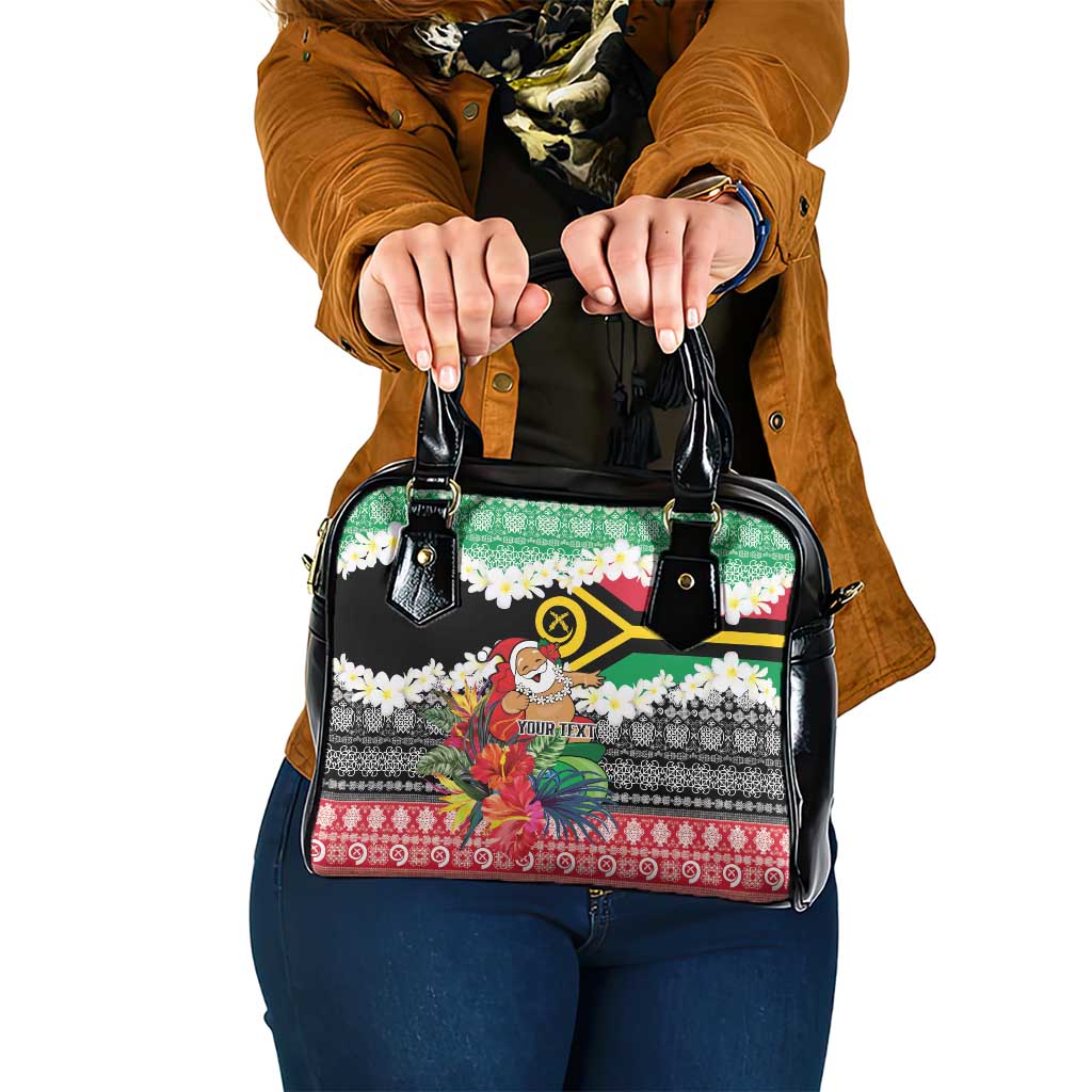 Personalised Vanuatu Joyeux Noel Shoulder Handbag Proud To Be a Ni-Van Sand Drawing Art LT9 One Size Red - Polynesian Pride