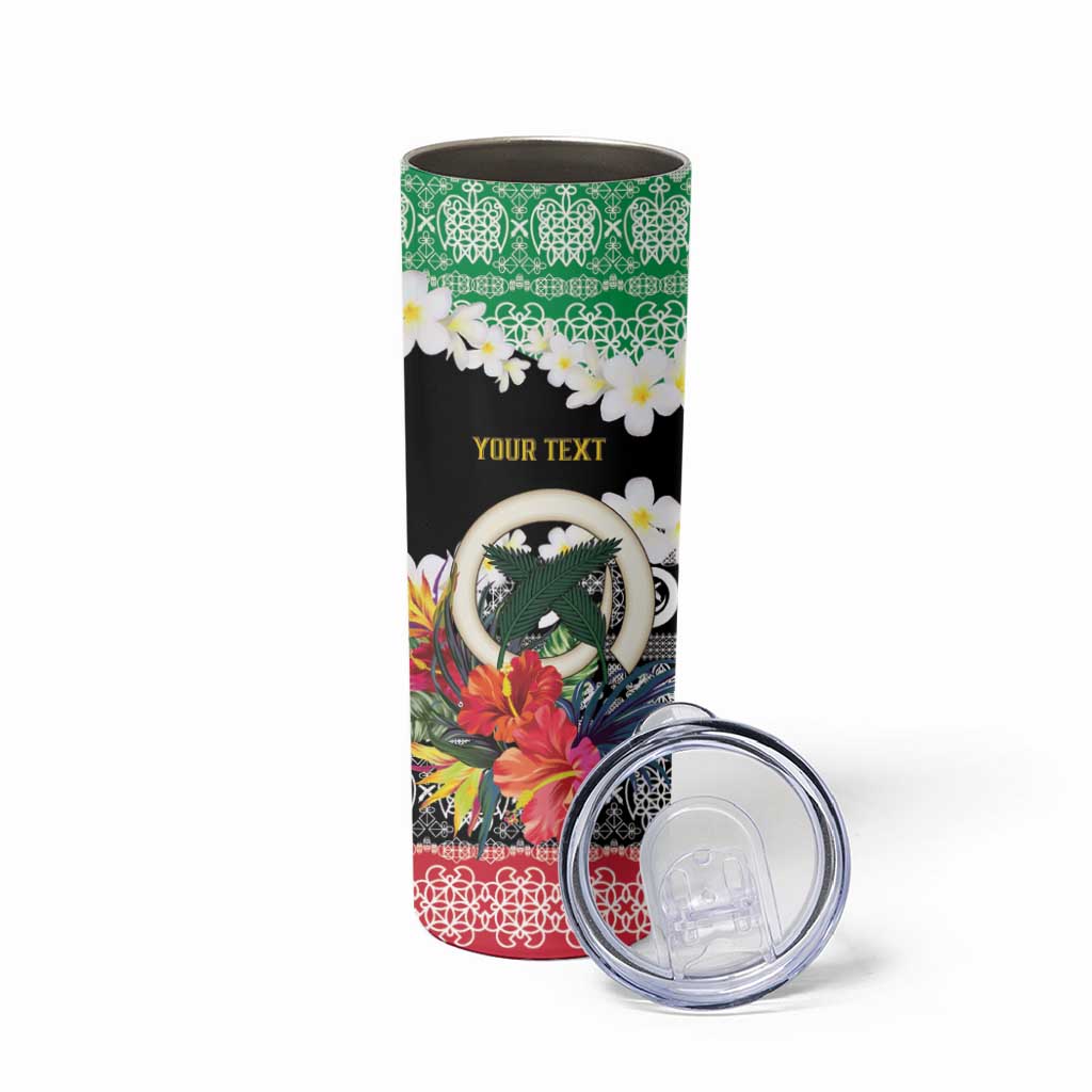 Personalised Vanuatu Joyeux Noel Skinny Tumbler Proud To Be a Ni-Van Sand Drawing Art - Polynesian Pride