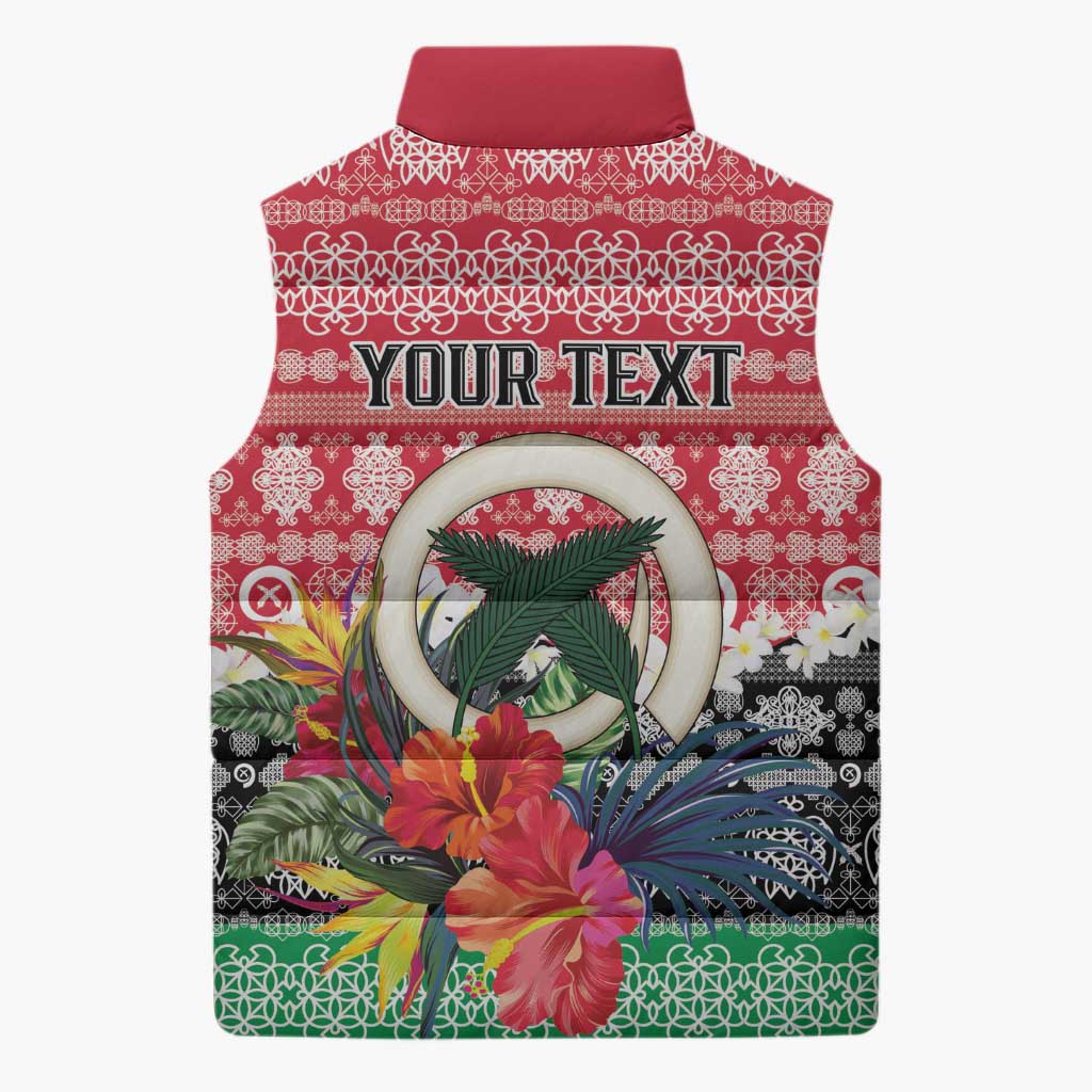Personalised Vanuatu Joyeux Noel Sleeveless Puffer Jacket Proud To Be a Ni-Van Sand Drawing Art LT9 - Polynesian Pride