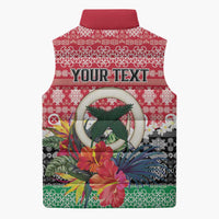 Personalised Vanuatu Joyeux Noel Sleeveless Puffer Jacket Proud To Be a Ni-Van Sand Drawing Art LT9 - Polynesian Pride