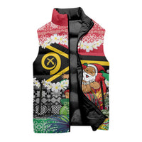 Personalised Vanuatu Joyeux Noel Sleeveless Puffer Jacket Proud To Be a Ni-Van Sand Drawing Art LT9 - Polynesian Pride