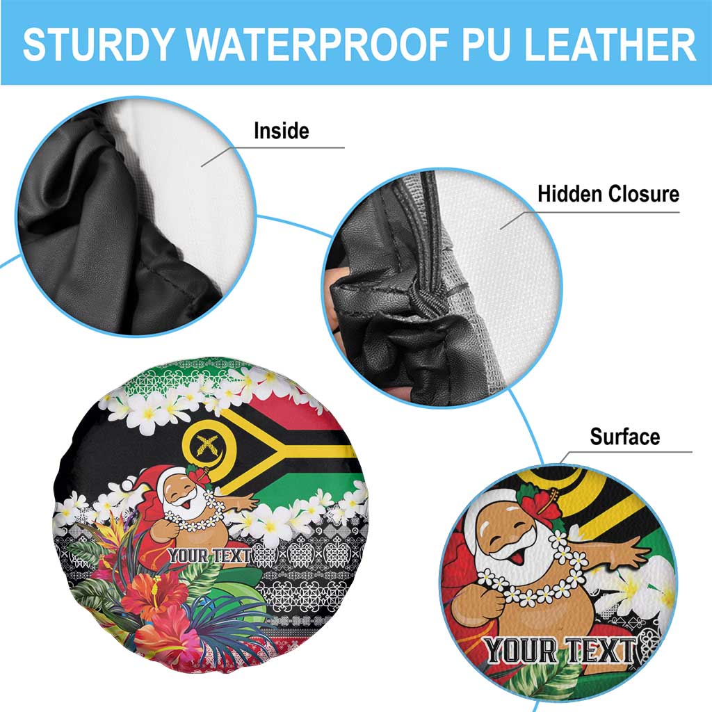 Personalised Vanuatu Joyeux Noel Spare Tire Cover Proud To Be a Ni-Van Sand Drawing Art - Polynesian Pride