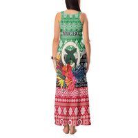Personalised Vanuatu Joyeux Noel Tank Maxi Dress Proud To Be a Ni-Van Sand Drawing Art - Polynesian Pride