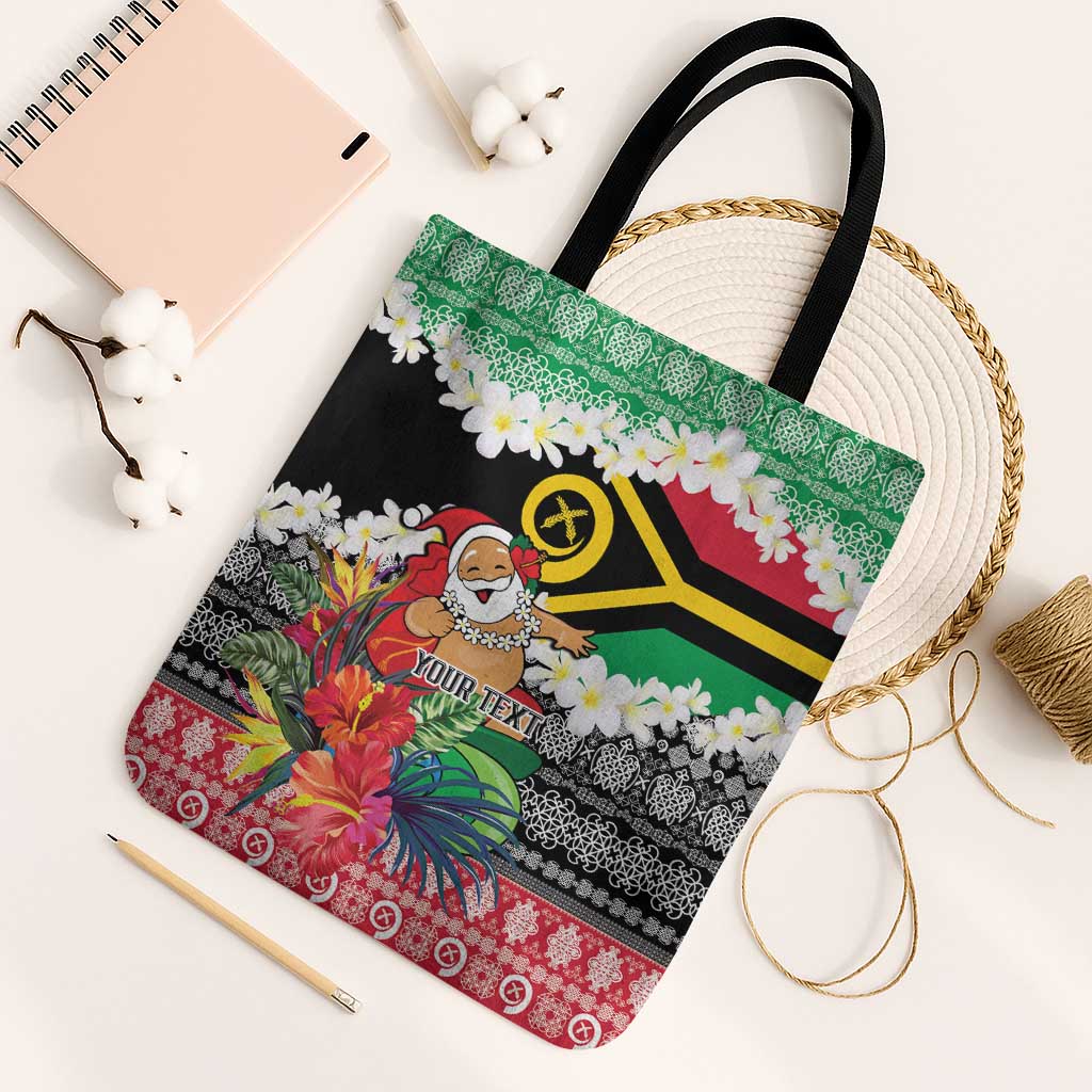 Personalised Vanuatu Joyeux Noel Tote Bag Proud To Be a Ni-Van Sand Drawing Art - Polynesian Pride
