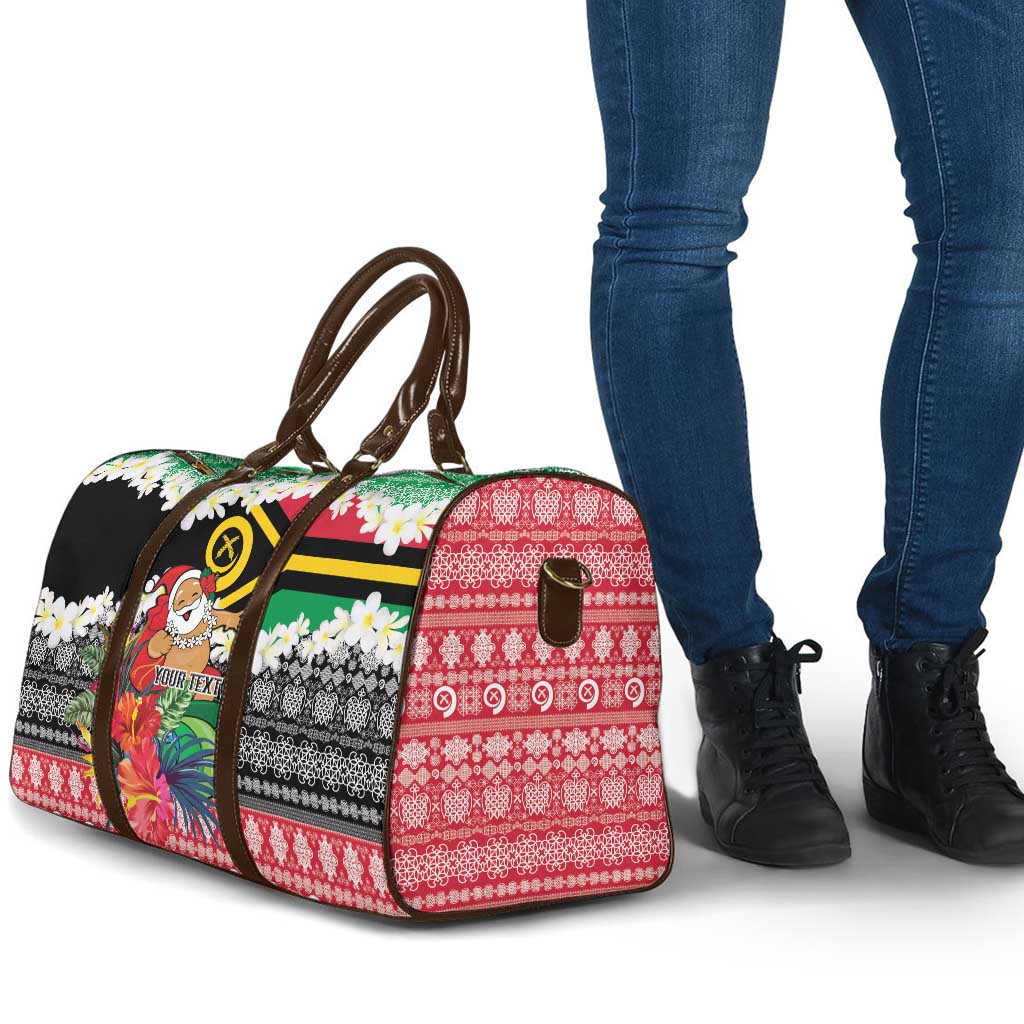 Personalised Vanuatu Joyeux Noel Travel Bag Proud To Be a Ni-Van Sand Drawing Art - Polynesian Pride