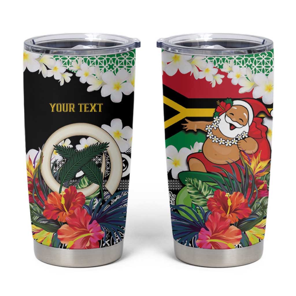 Personalised Vanuatu Joyeux Noel Tumbler Cup Proud To Be a Ni-Van Sand Drawing Art - Polynesian Pride