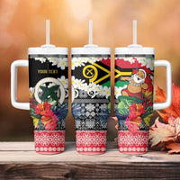 Personalised Vanuatu Joyeux Noel Tumbler With Handle Proud To Be a Ni-Van Sand Drawing Art - Polynesian Pride