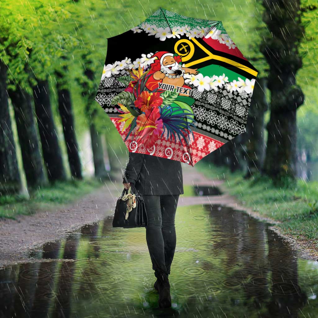 Personalised Vanuatu Joyeux Noel Umbrella Proud To Be a Ni-Van Sand Drawing Art - Polynesian Pride