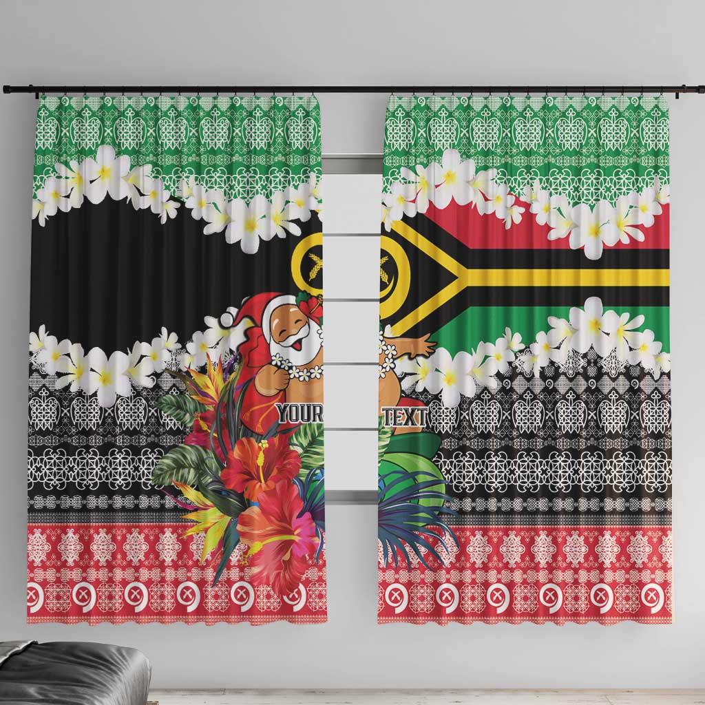 Personalised Vanuatu Joyeux Noel Window Curtain Proud To Be a Ni-Van Sand Drawing Art - Polynesian Pride