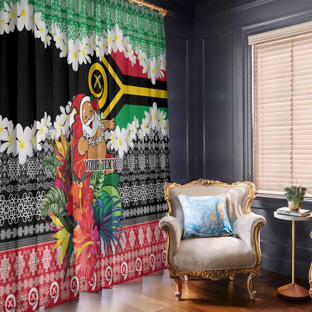 Personalised Vanuatu Joyeux Noel Window Curtain Proud To Be a Ni-Van Sand Drawing Art - Polynesian Pride