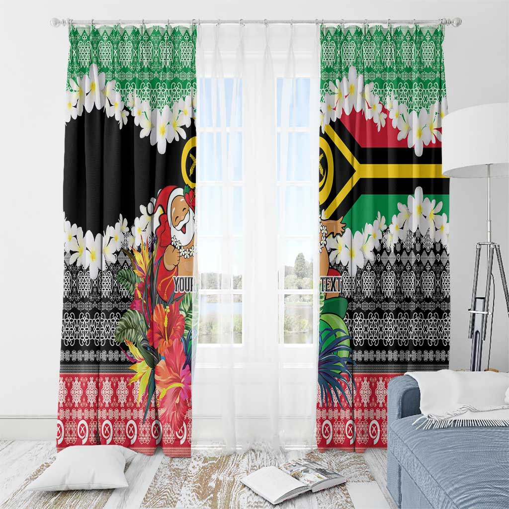 Personalised Vanuatu Joyeux Noel Window Curtain Proud To Be a Ni-Van Sand Drawing Art - Polynesian Pride
