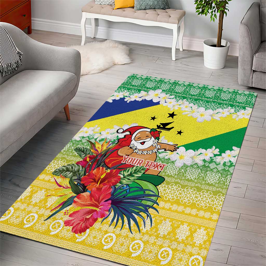 Personalised Malampa Joyeux Noel Area Rug Proud To Be a Ni-Van Sand Drawing Art - Polynesian Pride