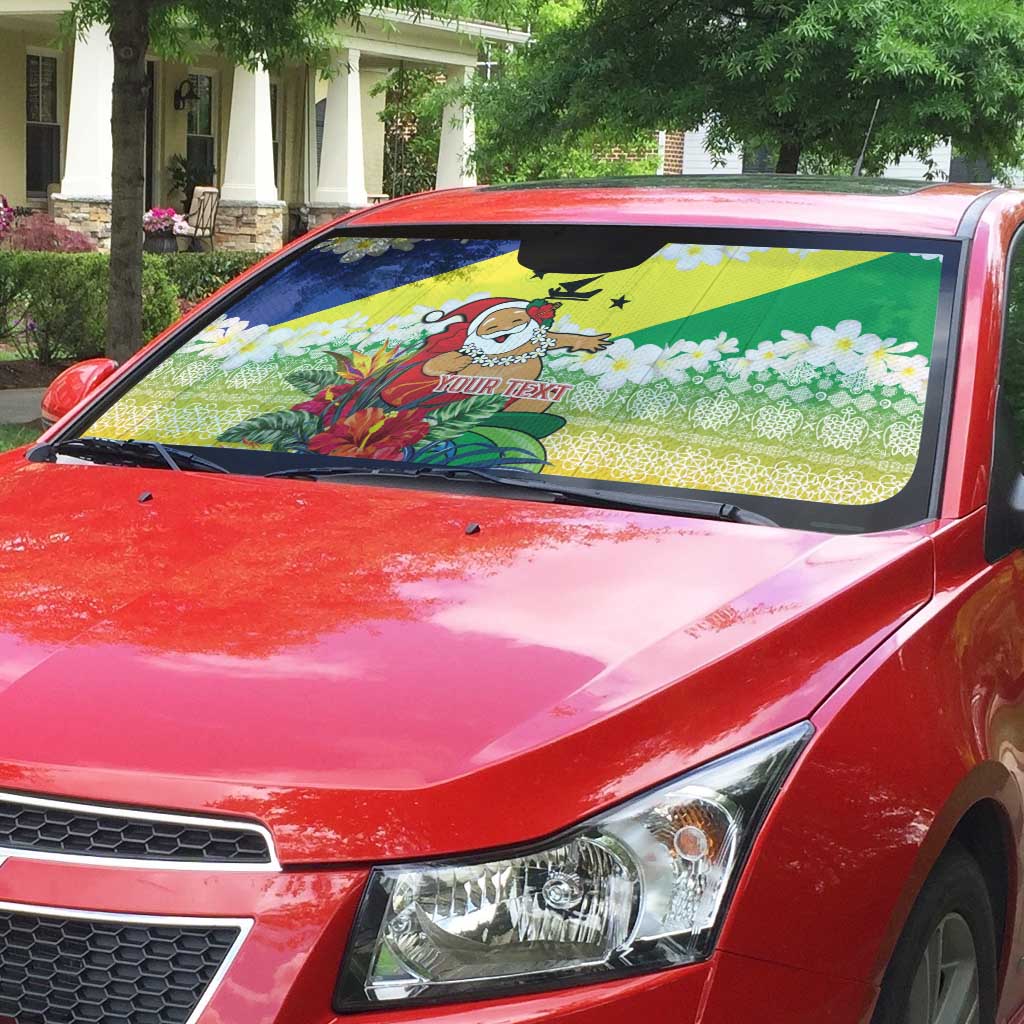 Personalised Malampa Joyeux Noel Auto Sun Shade Proud To Be a Ni-Van Sand Drawing Art - Polynesian Pride