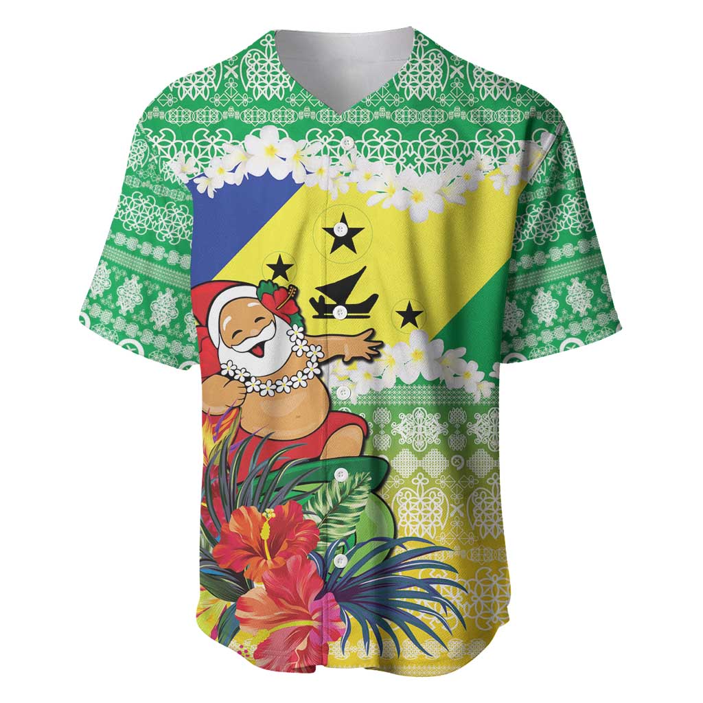 Personalised Malampa Joyeux Noel Baseball Jersey Proud To Be a Ni-Van Sand Drawing Art - Polynesian Pride