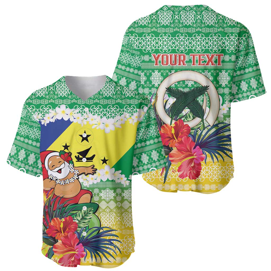 Personalised Malampa Joyeux Noel Baseball Jersey Proud To Be a Ni-Van Sand Drawing Art - Polynesian Pride