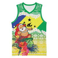 Personalised Malampa Joyeux Noel Basketball Jersey Proud To Be a Ni-Van Sand Drawing Art LT9 Unisex Lime - Polynesian Pride