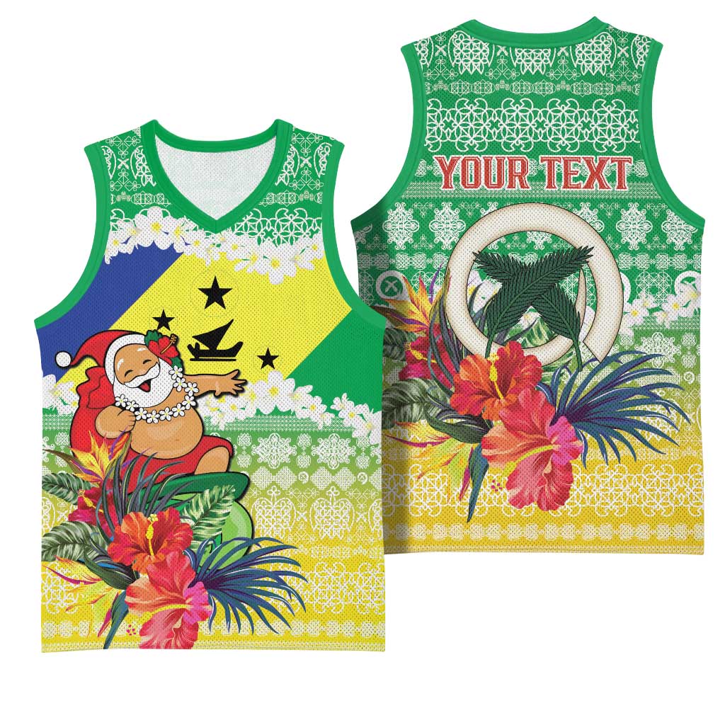 Personalised Malampa Joyeux Noel Basketball Jersey Proud To Be a Ni-Van Sand Drawing Art LT9 - Polynesian Pride
