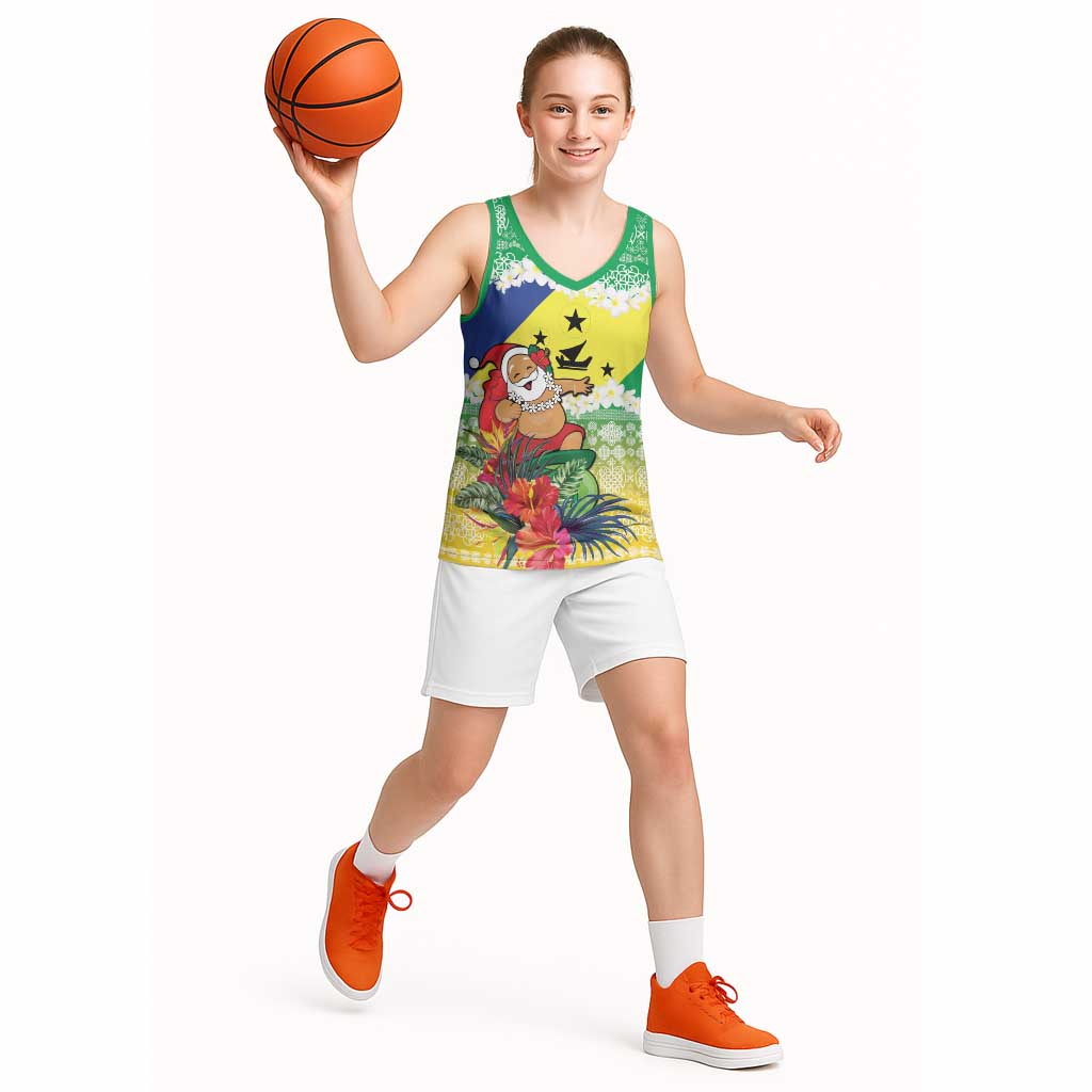 Personalised Malampa Joyeux Noel Basketball Jersey Proud To Be a Ni-Van Sand Drawing Art LT9 - Polynesian Pride