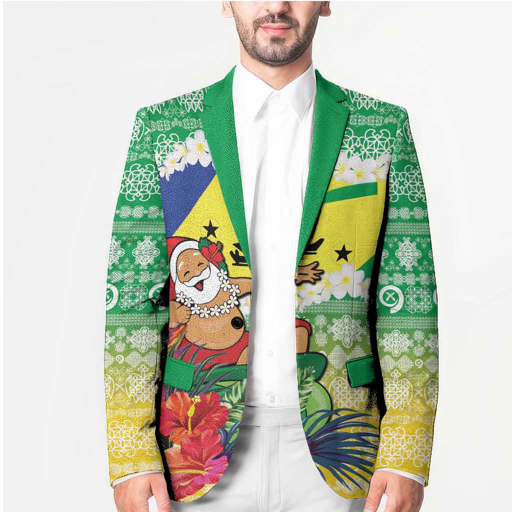 Personalised Malampa Joyeux Noel Blazer Proud To Be a Ni-Van Sand Drawing Art LT9 - Polynesian Pride