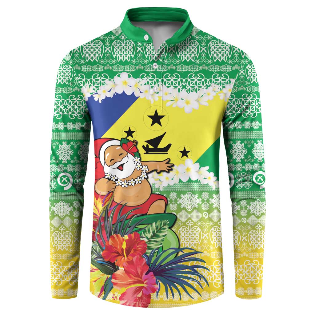 Personalised Malampa Joyeux Noel Button Sweatshirt Proud To Be a Ni-Van Sand Drawing Art LT9 Lime - Polynesian Pride