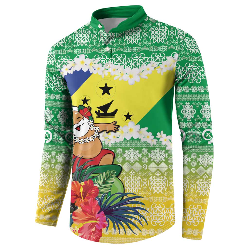 Personalised Malampa Joyeux Noel Button Sweatshirt Proud To Be a Ni-Van Sand Drawing Art LT9 - Polynesian Pride