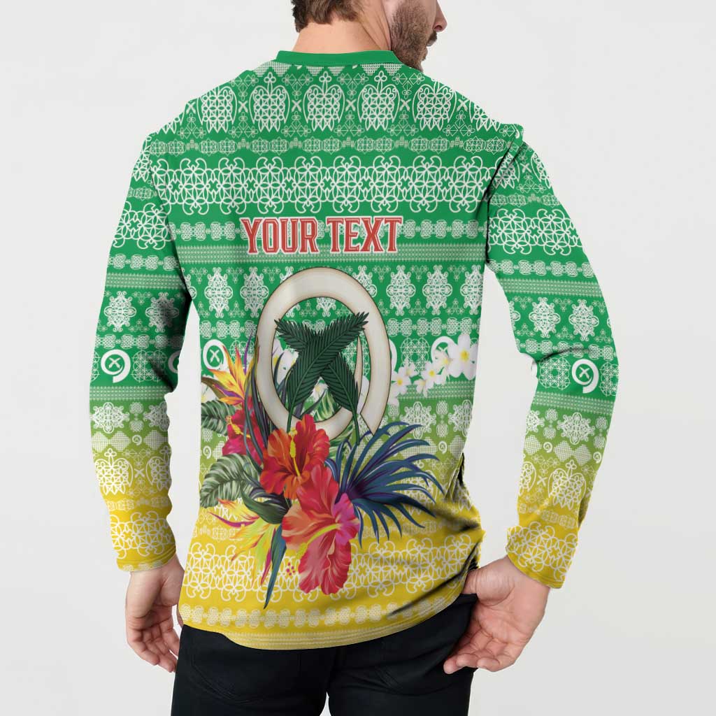 Personalised Malampa Joyeux Noel Button Sweatshirt Proud To Be a Ni-Van Sand Drawing Art LT9 - Polynesian Pride