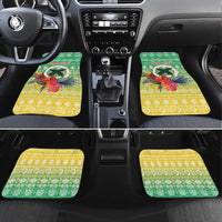 Personalised Malampa Joyeux Noel Car Mats Proud To Be a Ni-Van Sand Drawing Art LT9 Set 4pcs Lime - Polynesian Pride