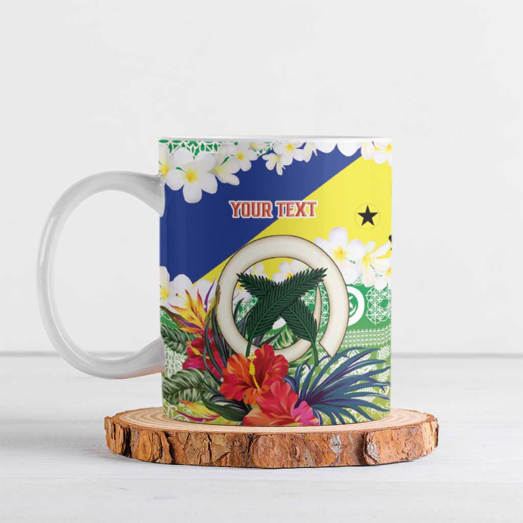 Personalised Malampa Joyeux Noel Ceramic Mug Proud To Be a Ni-Van Sand Drawing Art LT9 Lime - Polynesian Pride
