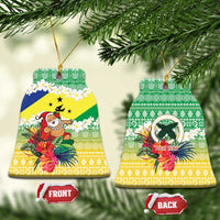 Personalised Malampa Joyeux Noel Ceramic Ornament Proud To Be a Ni-Van Sand Drawing Art LT9 Bell Flake Lime - Polynesian Pride