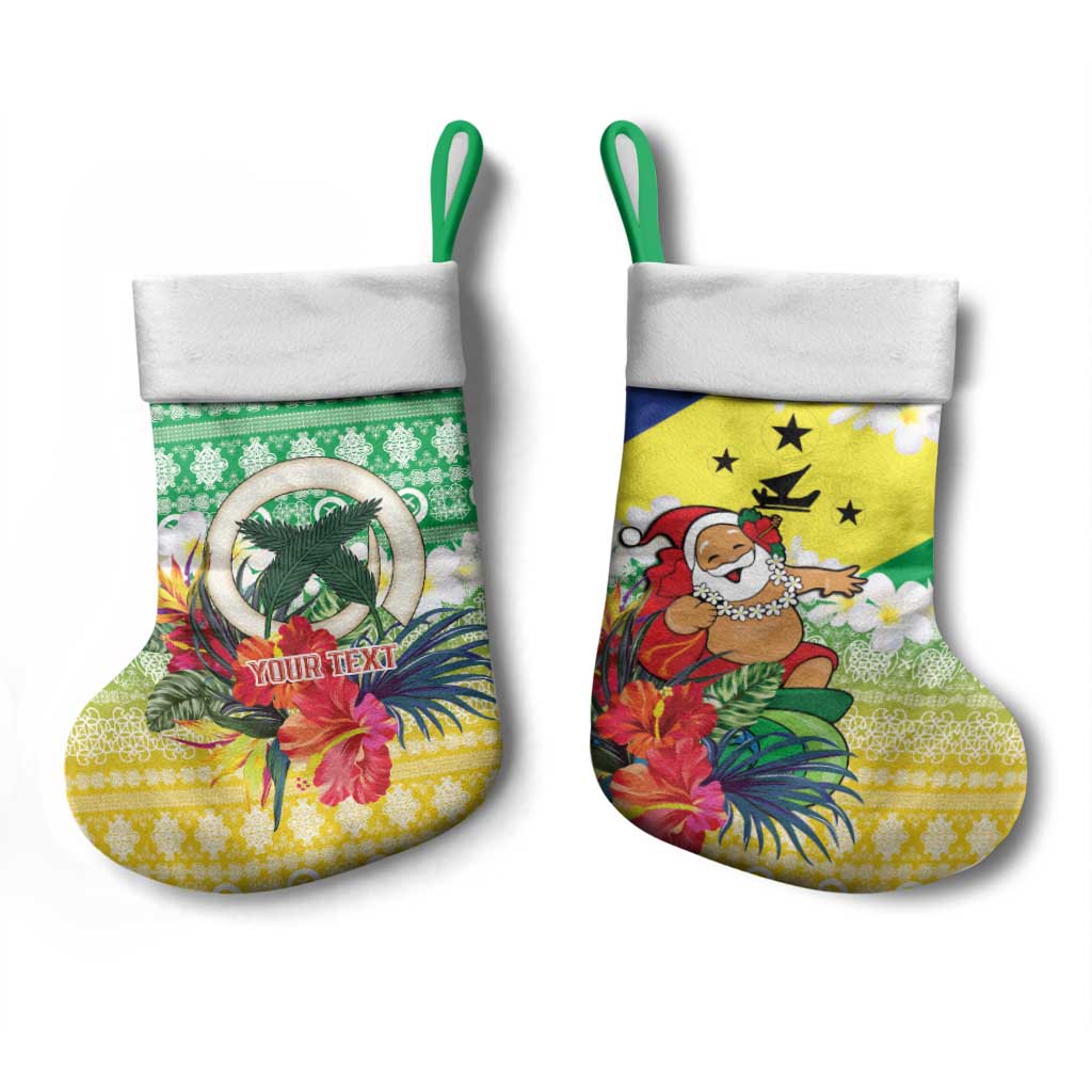 Personalised Malampa Joyeux Noel Christmas Stocking Proud To Be a Ni-Van Sand Drawing Art - Polynesian Pride