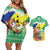 Personalised Malampa Joyeux Noel Couples Matching Off Shoulder Short Dress and Hawaiian Shirt Proud To Be a Ni-Van Sand Drawing Art - Polynesian Pride