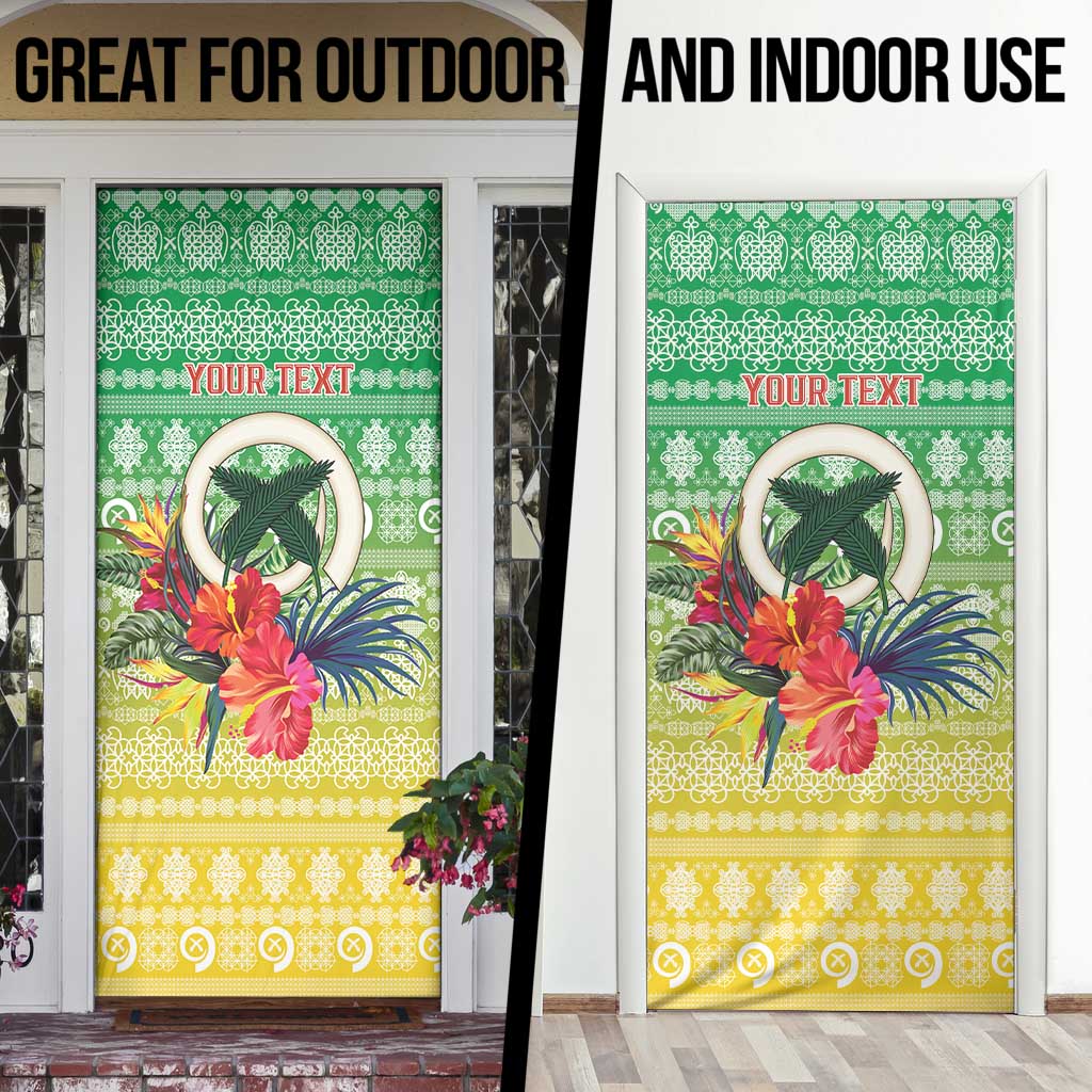 Personalised Malampa Joyeux Noel Door Cover Proud To Be a Ni-Van Sand Drawing Art - Polynesian Pride