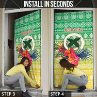 Personalised Malampa Joyeux Noel Door Cover Proud To Be a Ni-Van Sand Drawing Art - Polynesian Pride