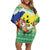 Personalised Malampa Joyeux Noel Family Matching Off Shoulder Short Dress and Hawaiian Shirt Proud To Be a Ni-Van Sand Drawing Art - Polynesian Pride