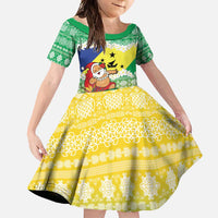 Personalised Malampa Joyeux Noel Family Matching Short Sleeve Bodycon Dress and Hawaiian Shirt Proud To Be a Ni-Van Sand Drawing Art - Polynesian Pride