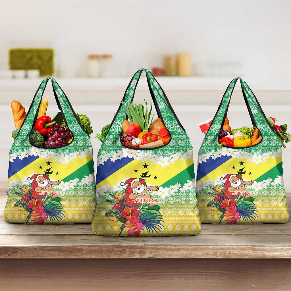 Personalised Malampa Joyeux Noel Grocery Bag Proud To Be a Ni-Van Sand Drawing Art LT9 3-pack One Size Lime - Polynesian Pride
