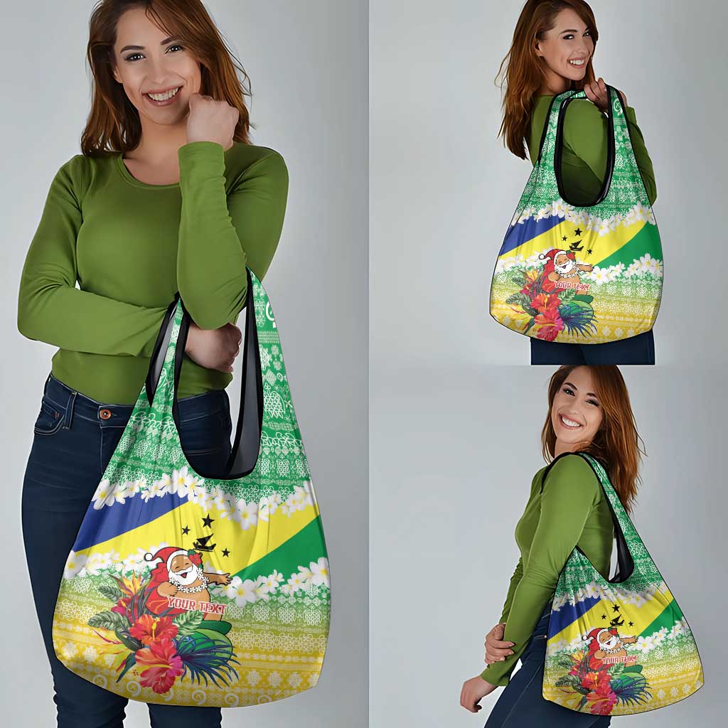Personalised Malampa Joyeux Noel Grocery Bag Proud To Be a Ni-Van Sand Drawing Art LT9 - Polynesian Pride